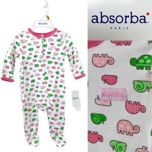 NWT absorba Paris Footed Zip 1 Piece Romper